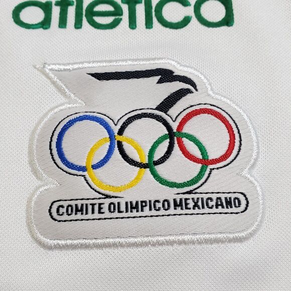 Mexico Atletica Olympic Polo Shirt Size M Mayaguez 2010 White Patches Mens - Picture 4 of 16
